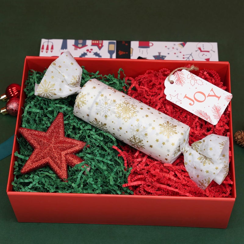 ROSYJUNE 1/2LB Christmas Crinkle Cut Paper Shred Filler, Red and Green Shredded Paper for Gift Baskets Boxes Filling, Christmas Birthday Holiday Decoration - Image 4